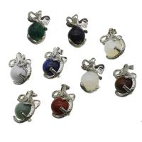 Gemstone Pendants Jewelry with Zinc Alloy Sold By PC