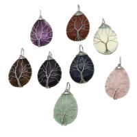 Gemstone Pendants Jewelry with Zinc Alloy Sold By PC