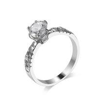 Kubisk Zircon Mässing Finger Ring, plated, micro bana cubic zirconia & för kvinna, silver, Säljs av PC