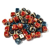 Glazed Porcelain Beads Square DIY 8mm Sold By Bag