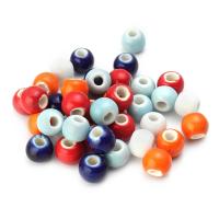 Abalorios Esmaltados de Porcelana, Esférico, Bricolaje, más colores para la opción, 9x7.50mm, 50PCs/Bolsa, Vendido por Bolsa