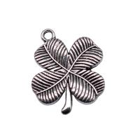 Sinkkiseos riipukset, Neljä Leaf Clover, antiikki hopea päällystetty, Vintage & Unisex, nikkeli, lyijy ja kadmium vapaa, 20x18mm, Myymät PC