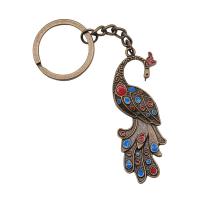 Zinc Alloy Key Clasp Peacock antique bronze color plated vintage & Unisex & enamel nickel lead & cadmium free Sold By PC