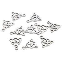 Pendentifs en alliage de zinc, triangle, Plaqué de couleur d'argent, unisexe & creux, protéger l'environnement, sans nickel, plomb et cadmium, 16x14mm, Environ 10PC/sac, Vendu par sac