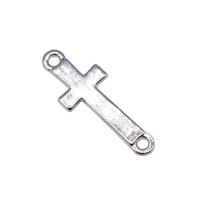 Tvärgående zinklegeringskontakt, Zink Alloy, Cross, platina pläterad, DIY, platina färg, nickel, bly och kadmium gratis, 9x25mm, Säljs av PC