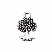 Zinc Alloy Pendler, Tree, sølvfarvet forgyldt, mode smykker, sølv, nikkel, bly & cadmium fri, 13x8mm, Solgt af PC