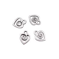 Colgantes de Aleación de Zinc en Forma de Corazón, chapado en color de plata, Joyería, plateado, libre de níquel, plomo & cadmio, 10x7mm, Vendido por UD