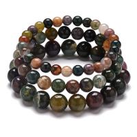 Indian Agate Armband, Rund, Unisex & olika storlek för val, Längd Ca 7 inch, Säljs av PC