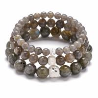 Moonstone bracelet, Rond, unisexe & normes différentes pour le choix, Longueur Environ 7 pouce, Vendu par PC