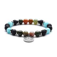 Gemstone Armbånd, Ædelsten, Runde, forskellige materialer til valg & Unisex, 8mm, Længde Ca. 7 inch, Solgt af PC