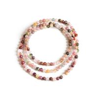 Bracelet Tourmaline naturelles, trois couches & pour femme, multicolore, 4mm, Longueur Environ 20.77 pouce, Vendu par PC