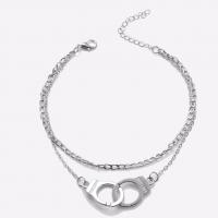 Bracelet de cheville en alliage de zinc, avec 1.96 inch chaînes de rallonge, menottes, Placage, pour femme & à fils multiples, plus de couleurs à choisir, Longueur Environ 7.87 pouce, Vendu par PC