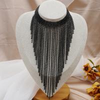 Mode Fringe halsband, Mässing, med 5.91inch extender kedja, för kvinna & med strass, nickel, bly och kadmium gratis, Längd Ca 11.02 inch, Säljs av PC