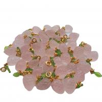 Rose Quartz Pendel, med Plastic & Zinc Alloy, Grape, lyserød, 10-25mm, Solgt af PC