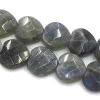 Perles en labradorite, coeur, DIY & facettes, gris, 10mm, Vendu par Environ 39 cm brin