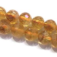 Prirodni Citrine kuglice, Citrin, možete DIY & faceted, žut, Prodano Per Približno 39 cm Strand