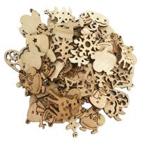 Pendentifs en bois, Fibreboard de densité moyenne, poli, Bijoux de Noël, couleurs mélangées, 30mm, Vendu par sac