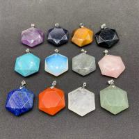 Gemstone Pendants Jewelry Natural Stone Hexagram & Unisex & faceted Sold By PC