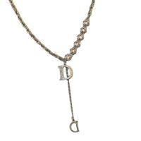 Collier en laiton, avec chaîne de fer, avec 1.96inch chaînes de rallonge, Placage de couleur platine, styles différents pour le choix & pour femme & avec strass & creux, Longueur Environ 15.7 pouce, Vendu par PC