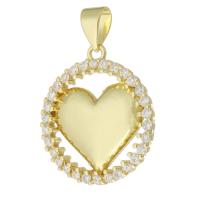 Cubic Zirconia Micro Pave Brass Pendant gold color plated micro pave cubic zirconia & hollow Approx 3mm Sold By PC