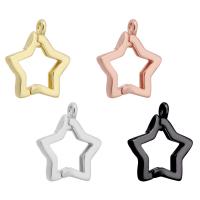 Colgantes de la joyería de cobre amarillo, metal, Estrella, chapado, para mujer & hueco, más colores para la opción, 13.50x15x2.50mm, agujero:aproximado 1mm, Vendido por UD