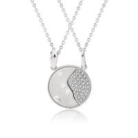 Kubieke Zircon Micro effenen Sterling zilveren ketting, 925 sterling zilver, platinum plated, verschillende stijlen voor de keuze & micro pave zirconia, Verkocht door PC