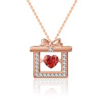 Kubieke Zircon Micro effenen Sterling zilveren ketting, 925 sterling zilver, gave vorm, plated, micro pave zirconia & voor vrouw, meer kleuren voor de keuze, 14x13mm, Lengte Ca 15.74 inch, Verkocht door PC