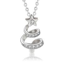 Zircon cubique Micro Pave collier en argent Sterling, Argent sterling 925, arbre de noël, Placage, pavé de micro zircon & pour femme, plus de couleurs à choisir, 10x18mm, Longueur Environ 15.74 pouce, Vendu par PC