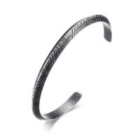 304 rustfrit stål Cuff Bangle, Unisex, Indvendig diameter:Ca. 61mm, Solgt af PC