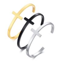 304 rozsdamentes acél Cuff Bangle, egynemű, több színt a választás, Belső átmérő:Kb 61mm, Által értékesített PC