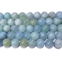 Akvamarin Bead, Runde, du kan DIY, blandede farver, Solgt Per Ca. 39 cm Strand