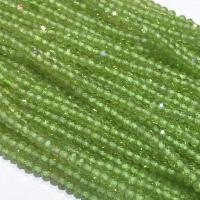 Peridot kő Üveggyöngy, Golyós számológép, DIY & sokoldalú, zöld, 2x3mm, Naponta eladott Kb 39 cm Strand