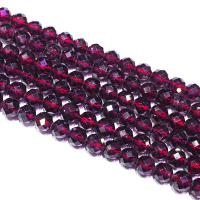 Naturlig granat pärlor, Garnet, DIY & fasetterad, röd, 5mm, Såld Per Ca 39 cm Strand