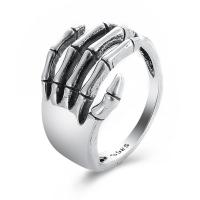 Bague en alliage de zinc, Placage, bijoux de mode & styles différents pour le choix & pour femme & noircir, argent, Vendu par PC