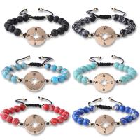 Gemstone Bracciali, pietra preziosa, with Lega & nylon, Bussola, Regolabile & per la donna & cavo, nessuno, 8mm, Venduto per 18 cm filo