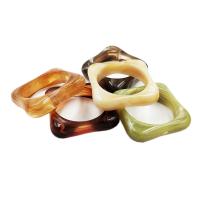 Anillo acrílico, Cuadrado, pulido, puede usarse como colgante o conector, más colores para la opción, 23x23mm, tamaño:8, aproximado 60PCs/Bolsa, Vendido por Bolsa