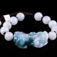 Jadeite Bracelet Mythical Wild Animal Carved Adjustable & Unisex light green Length Approx 7.87 Inch Sold By PC