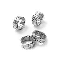 Bague en acier inoxydable, Acier inoxydable 304, Placage galvanique, styles différents pour le choix, argent, 9mm, Vendu par PC