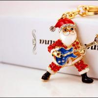 Zinc Alloy klíč spony, Zinek, s Čeština, Santa Claus, vysoce kvalitní pokovení a nikdy nevyblednou, módní šperky & unisex & smalt, nikl zdarma, 120x50mm, Prodáno By PC