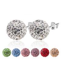 Boucle d'oreille strass, Argent sterling 925, Placage, normes différentes pour le choix & pour femme & avec strass, plus de couleurs à choisir, Vendu par paire