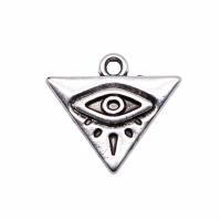 Zinc Alloy Pendler, Triangle, forgyldt, med øje mønster, flere farver til valg, 14x13mm, Solgt af PC