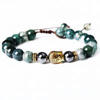 Caonach Agate Bracelet, le Sinc Alloy, unisex, dathanna measctha, 8mm, Fad Thart 19 cm, Díolta De réir PC