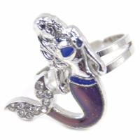 Zinc Alloy fingerring, Justerbar & for kvinde & humør emalje & emalje, blandede farver, 20x18mm, 100PC/Box, Solgt af Box