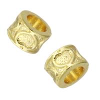 Messing Spacer Kralen, Kolom, gold plated, 8x8x6mm, Verkocht door PC