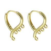 Brass Lever Terug Earring Component, Messing, gold plated, 16x23x2mm, Gat:Ca 2mm, Verkocht door pair