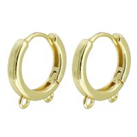 ottone Individuazione di orecchino huggie Hoop, placcato color oro, 3x15x15mm, Foro:Appross. 2mm, Venduto da coppia