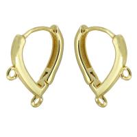 Brass Lever Terug Earring Component, Messing, gold plated, 2x17x14mm, Gat:Ca 2mm, Verkocht door pair