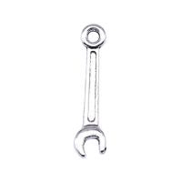 Zinc Alloy Pendler, Wrench, forgyldt, sølv, 24x5mm, Solgt af PC