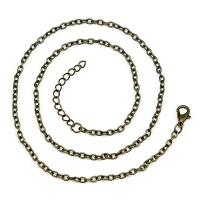 Iron Kaulakoru Chain, Rauta, päällystetty, enemmän värejä valinta, Pituus 50 cm, 10PC/laukku, Myymät laukku