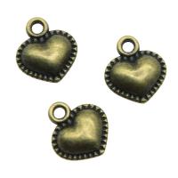 Zinc Alloy Heart Pendler, forgyldt, flere farver til valg, 13x11mm, Solgt af PC